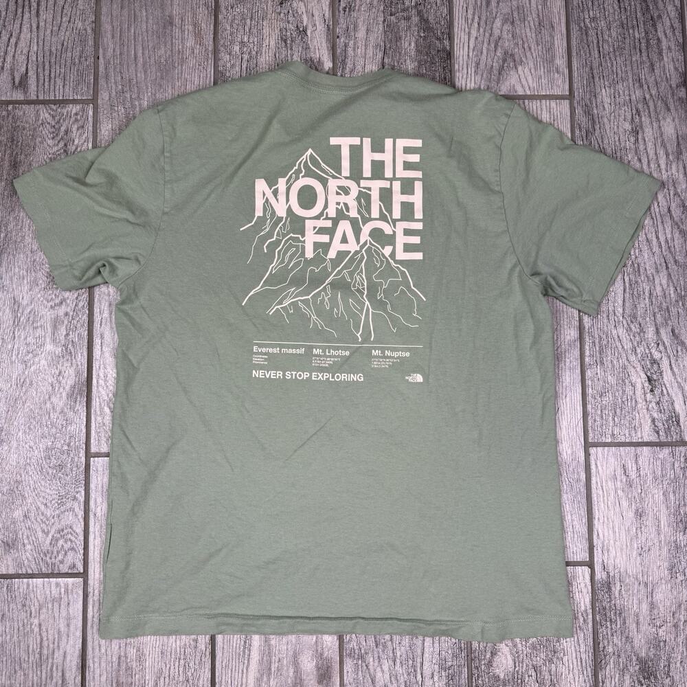 The North Face Evolution Half Dome Mountain Graphic T Shirt Men’s Size L Green